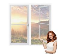 Mosquiteras Magneticas 80 x 135 cm sin Taladrar Ni Atornillar Mosquitera Ventana Malla Contra Insectos Fácil de Ensamblar Autoadhesivo para Balcón Corredera Terraza, Blanco