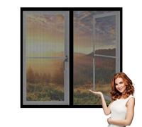 Mosquiteras Magneticas 80 x 135 cm sin Taladrar Ni Atornillar Mosquitera Ventana Malla Contra Insectos Fácil de Ensamblar Autoadhesivo para Balcón Corredera Terraza, Negro