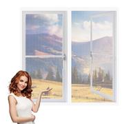 Mosquiteras Magneticas 80 x 165 cm sin Taladrar Ni Atornillar Mosquitera Ventana Malla Contra Insectos Fácil de Limpiar para Ventana de Bricolaje para Caseras Oficina, Blanco