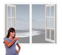 Mosquiteras Magneticas 80 x 95 cm Protección Contra Mosquitos y Moscas Mosquitera Ajustable Ventanas Fácil de Limpiar para Ventanasde Balcón, Ventanasde Patio, Sala, Blanco