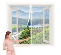 Mosquiteras Magneticas 80 x 95 cm Protección Contra Mosquitos y Moscas Window Mosquito Net Fácil de Ensamblar Autoadhesivo para Todas Las Ventanas, Blanco
