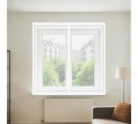 Mosquiteras Magneticas 85 x 110 cm Imanes Se Cierran Automáticamente Mosquitera Ajustable Ventanas Fácil de Limpiar para Todas Las Ventanas, Blanco