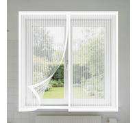 Mosquiteras Magneticas 90 x 165 cm sin Taladrar Ni Atornillar Mosquitera Ventana Malla Contra Insectos Fácil de Ensamblar Autoadhesivo para Balcón Corredera Terraza, Blanco