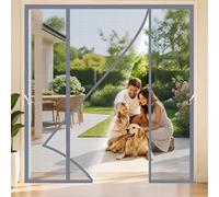 Mosquiteras Magneticas para Puertas Dobles Gris 190x280cm Cierre magnético automático que sella la puerta de forma rápida y silenciosa para Crea un ambiente relajado y ventilado en su sala de estar