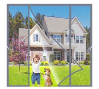 Mosquiteras Magneticas para Puertas Gris 175x205cm Fibra De Vidrio Cortina de Protección contra Insectos Cierre Magnético Automático para Cocina Balcon Dormitorio