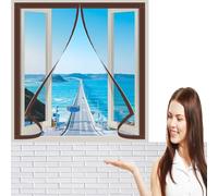 Mosquiteras Magneticas para Ventanas 90 x 110 cm Varios Tallas Mosquitera de Fibra de Vidrio Adiós a Los Mosquitos para Puertas Correderas/Terraza, Marrón