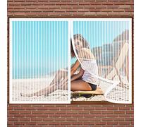 Mosquiteras Mosquiteras Pantalla 65 x 120 cm Transpirable Mosquitera Ventana Cierre Automático Sin Taladrar Fácil De Ensamblar Mosquitera Con Imán Para Ventana Correderas, Blanco