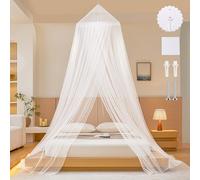 Mosquiteras para Camas, CúPula Blanca Dosel Cama Matrimonio, Puerta úNica Dosel Cuna Bebe, Mosquito Net con Gancho, Mosquitera Viaje Impregnada Apto para Uso Interior Y Exterior 60×250×1100cm