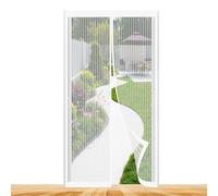 Mosquiteras para Puertas 100 x 212 cm Transpirables, Antimosquitos Cortina Mosquitera Puerta Exterior Mantiene El Aire Fresco para Balcón Salón Dormitorio Puerta de Patio, Blanco