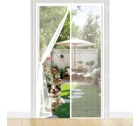 Mosquiteras para Puertas 105 x 215 cm con Fuertes Imanes para Un Autocierre, Fácil Instalación sin Taladrar, Antimosquitos Versión Actualizada Puerta Proteger a su Familia, Blanco