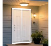 Mosquiteras para Puertas 105 x 215 cm Proteger a su Familia Cortina Mosquitera Puerta Exterior Mantiene El Aire Fresco para Balcón Salón Dormitorio Puerta de Patio, Blanco