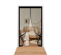 Mosquiteras para Puertas 107 x 203 cm Mantiene El Aire Fresco en El Interior Mosquitera Magnética Puerta Fácil Instalación sin Taladrar para Puerta Exterior de Balcón/Patio, Negro