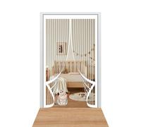Mosquiteras para Puertas 107 x 209 cm Mantiene El Aire Fresco en El Interior Mosquitera Magnética Puerta Fácil Instalación sin Taladrar para Puerta Exterior de Balcón/Patio, Blanco