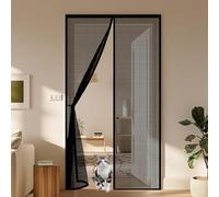 Mosquiteras para Puertas 110 x 170 cm Transpirables Antimosquitos, Sin Taladros, Magnético Automático, Con Velcra, Magnet Fly Screen Door Protección para Ventanas y Balcón, Negro