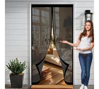 Mosquiteras para Puertas 120 x 130 cm Varios Tallas, Cierre Automático, No Requiere Herramientas, Mantiene El Aire Fresco Mosquitera para Puertas para Sala de Estar, Patio, Negro