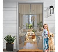 Mosquiteras para Puertas 120 x 130 cm Varios Tallas, Cierre Automático, No Requiere Herramientas, Mantiene El Aire Fresco Rede Mosquito Porta Magnética para Sala de Estar, Patio, Gris