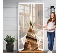 Mosquiteras para Puertas 120 x 130 cm Varios Tallas, Cierre Automático, No Requiere Herramientas, Mantiene El Aire Fresco Mosquitera para Puertas para Sala de Estar, Patio, Blanco