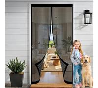 Mosquiteras para Puertas 120 x 130 cm Varios Tallas, Cierre Automático, No Requiere Herramientas, Mantiene El Aire Fresco Rede Mosquito Porta Magnética para Sala de Estar, Patio, Negro