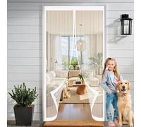 Mosquiteras para Puertas 120 x 130 cm Varios Tallas, Cierre Automático, No Requiere Herramientas, Mantiene El Aire Fresco Rede Mosquito Porta Magnética para Sala de Estar, Patio, Blanco