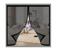 Mosquiteras para Puertas 121 x 141 cm Malla Super Fina, Cierre Automático Puerta de Malla Magnética Fácil Instalación, Varios Tallas para Salón Balcón Corredor Cocina, Negro