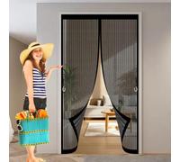 Mosquiteras para Puertas 125 x 130 cm Varios Tallas, Cierre Automático, No Requiere Herramientas, Mantiene El Aire Fresco Mosquitera Cortina Puerta para Puertas Del Balcón, Negro