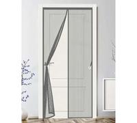Mosquiteras para Puertas 127 x 183 cm Varios Tallas, Cierre Automático Cortina Antimosquitos con Iman Resistente a La Rotura, Resistente para Balcon Patio Corredera, Gris