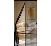 Mosquiteras para Puertas 130 x 237 cm Varios Tallas, Cierre Automático Rede Mosquito Porta Magnética Imán sin Necesidad de Taladrar para Balcon Patio Corredera, Negro