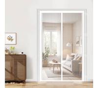 Mosquiteras para Puertas 132 x 208 cm Magnético Automático, Taladrar Fácil de Instalar Mantiene, Antimosquitos, Cortinas Antimosquitos para Exteriores para Balcón, Blanco