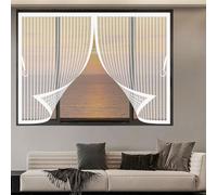 Mosquiteras para Puertas 142 x 144 cm (Personalizable) Antimosquitos, Cierre Automático Cortina Mosquitera Fácil Instalación sin Taladrar para Terraza, Ventana, Door, Blanco