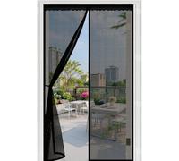 Mosquiteras para Puertas 175 x 205 cm Cierre Automático con Imanes y Pesos, Taladrar Fácil de Instalar Mantiene, Cortina Contra Mosquitos con Imanes para Dormitorio, Negro