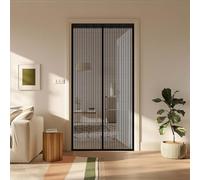 Mosquiteras para Puertas 50 x 270 cm Transpirables Antimosquitos, Sin Taladros, Magnético Automático, Con Velcra, Cortina Mosquitera Corredera para Pasillos Balcn Puertas, Negro