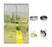 Mosquiteras para Puertas 50 x 60 cm Cierre Automático con Imanes Potentes Resistente a La Rotura Transpirables Cortina Mosquitera Magnética para Puertas Del Balcón, Gris