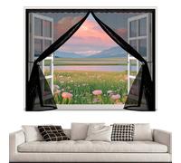 Mosquiteras para Puertas 53 x 200 cm Transpirables Antimosquitos, Sin Taladros, Magnético Automático, Con Velcra, Cortina Mosquitera Corredera para Pasillos Balcn Puertas, Negro