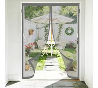 Mosquiteras para Puertas 60 x 60 cm Fácil Instalación sin Taladrar Protección Contra Insectos Resistente Antimosquitos Cortina Magnética de Puerta para Puerta Ventanas, Gris