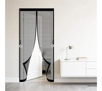 Mosquiteras para Puertas 65 x 190 cm Cierre Automático con Imanes Potentes Resistente a La Rotura Transpirables Mosquitera para Puertas para Del Balcón, Negro