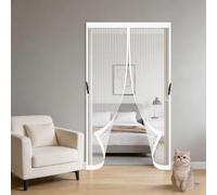Mosquiteras para Puertas 65 x 75 cm Cierre Automático con Imanes Potentes Resistente a La Rotura Transpirables Cortina Mosquitera para Puertas Del Balcón, Blanco