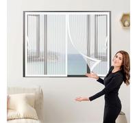 Mosquiteras para Puertas 65 x 75 cm Malla Super Fina, Cierre Automático Mosquitera Cortina Fácil Instalación sin Taladrar para Terraza, Ventana, Door, Blanco