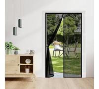 Mosquiteras para Puertas 77 x 267 cm con Fuertes Imanes para Un Autocierre, Fácil Instalación sin Taladrar, Antimosquitos Versión Actualizada Puerta Proteger a su Familia, Negro