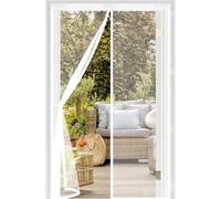 Mosquiteras para Puertas 78 x 224 cm Cierre Automático con Imanes y Pesos, Taladrar Fácil de Instalar Mantiene, Rede Mosquito Porta Magnética para Todos Tamaños Puertas, Blanco