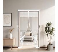 Mosquiteras para Puertas 80 x 185 cm Fácil Instalación sin Taladrar Protección Contra Insectos Resistente Antimosquitos Cortina Magnética de Puerta para Puerta Ventanas, Blanco