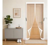 Mosquiteras para Puertas 80 x 95 cm Fácil Instalación sin Taladrar Protección Contra Insectos Resistente Antimosquitos Mosquitera Puertas para Puerta Ventanas, Blanco