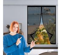 Mosquiteras para Puertas 85 x 110 cm Malla Super Fina, Cierre Automático Fly Curtains for Door Fácil Instalación sin Taladrar para Terraza, Patio, Ventana, Door, Negro