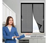 Mosquiteras para Puertas 85 x 155 cm Malla Super Fina, Cierre Automático Cortina Contra Mosquitos Fácil Instalación sin Taladrar para Terraza, Patio, Ventana, Door, Negro