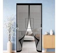 Mosquiteras para Puertas 88 x 100 cm Cierre Automático con Imanes Potentes Resistente a La Rotura Transpirables Cortina Magnética para Puerta Ventanas, Negro