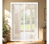 Mosquiteras para Puertas 90 x 200 cm Malla Imanes de Poliéster Imanes, Se Cierra Automáticamente Cortinas Mosquitera Puerta Magnetica Exterior Insectos para Salón, Balcón, Blanco