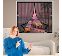 Mosquiteras para Puertas 95 x 140 cm (Personalizable) Antimosquitos, Malla Super Fina Mosquitera Cortina Fácil Instalación sin Taladrar para Terraza, Ventana, Door, Negro