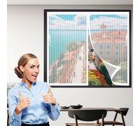Mosquiteras para Puertas 97 x 113 cm Malla Super Fina, Cierre Automático Cortinas Mosquiteras Fácil Instalación, Varios Tallas para Terraza, Ventana, Door, Blanco