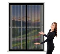 Mosquiteras para Ventana 105 x 135 cm Cierre Automático de Arriba a Abajo, Mantiene El Aire Fresco Dentro y Los Bichos Fuera Cortina Magnética para Todas Las Ventana, Negro