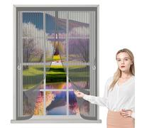 Mosquiteras para Ventana 105 x 135 cm Varios Tallas, Cierre Automático, No Requiere Herramientas, Mantiene El Aire Fresco Cortina Mosquiteras para Todas Las Ventana, Gris