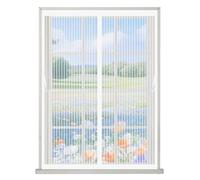 Mosquiteras para Ventana 110 x 120 cm Cierre Automático de Arriba a Abajo, Mantiene El Aire Fresco Dentro y Los Bichos Fuera Cortina Magnética para Todas Las Ventana, Blanco